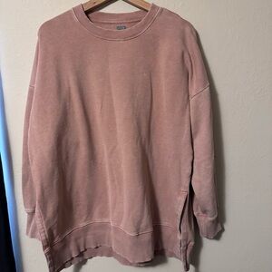 Aerie pink split hem sweatshirt Size Large
